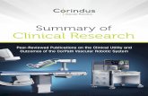 Summary of Clinical Research - Corindus€¦ · Summary of Clinical Research Peer-Reviewed Publications on the Clinical Utility and Outcomes of the CorPath Vascular Robotic System