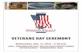 VETERANS DAY CEREMONY · History of Veterans Day MAJ Glenn Burnside, USMC (Ret.) Special Recognition of Bill Youngkin, Esq. Brazos Valley Heroes Service Medley The Fightin’ Texas