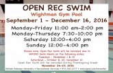 OPEN REC SWIM - William Paterson University Rec Swim Hours F… · OPEN REC SWIM Wightman Gym Pool September 1 - December 16, 2016 Monday-Friday 11:00 am-2:00 pm Monday-Thursday 7:30-10:00