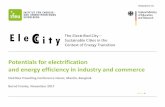 Potentials for electrification and energy efficiency in ...€¦ · Potentials for electrification and energy efficiency in industry and commerce EleCities Travelling Conference Hanoi,