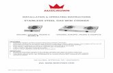 INSTALLATION & OPERATING INSTRUCTIONS - Auscrown€¦ · Slim Cooker Installation & Operating Instructions INSTALLATION & OPERATING INSTRUCTIONS STAINLESS STEEL GAS WOK COOKER S3012NG,