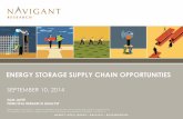 ENERGY STORAGE SUPPLY CHAIN OPPORTUNITIES€¦ · MARKET INTELLIGENCE • ANALYSIS • BENCHMARKING ©2014 Navigant Consulting, Inc. Notice: No material in this publication may be