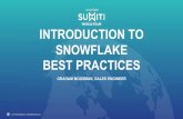 INTRODUCTION TO SNOWFLAKE BEST PRACTICES€¦ · SUSPEND/RESUME Auto Suspend/Resume • On-demand, end-user workloads • Suspend idle time setting should take into account data caching