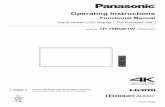 Operating Instructions - Panasonic USA · Operating Instructions Functional Manual Touch screen LCD display For business use Model No. TH-75BQE1W 75-inch model English Please read