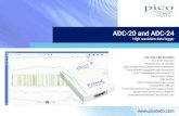 ADC-20 and ADC-24 · ADC-20 and ADC-24 Low cost, high precision 20 or 24-bit resolution Measures up to 16 channels Inputs configurable as single-ended or differential Terminal board