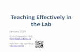 Teaching Effectively in the Lab - cloudfront.ualberta.ca · learning and teaching contexts. Journal of Educational Psychology, 95 (4), 667-686. Give them context, examples, importance,