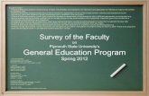 on General Education Program - Plymouth State University€¦ · Survey of the Faculty on Plymouth State University's General Education Program I. First Year Experience Spring 2012