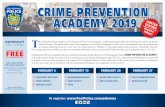 CRIME PREVENTION ACADEMY 2019 - Peel Regional Police€¦ · CPTED FEBRUARY 13 MOTOR VEHICLE SAFETY MEDIA DISTRACTION FEBRUARY 20 POLICE COMMUNICATIONS DRUG EDUCATION FEBRUARY 27