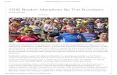 2016 Boston Marathon By The Numbers · The Boston Marathon is more than the country’s premier long-distance running event and a Patriot Day centerpiece for Bay Staters. The heinous