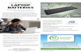 COMPATIBLE LAPTOP BATTERIES - EReplacements, LLC. · HP EliteBook 9470m, 9480m; HP EliteBook Folio 9470m, 9470m Ultrabook 628670-001-ER Li-ion / 6 cell 56 Wh / 10.8 V HP EliteBook