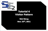 Tutorial 4 Visitor Pattern - cs.uwaterloo.ca · Goals •Scenario of using Visitor Pattern •Why naïve approaches are bad? •Elements of Visitor Pattern •Real world application