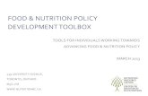 Food & Nutrition Policy Development Toolbox · FOOD & NUTRITION POLICY DEVELOPMENT TOOLBOX TOOLS FOR INDIVIDUALS WORKING TOWARDS ADVANCING FOOD & NUTRITION POLICY MARCH 2013 439 UNIVERSITY