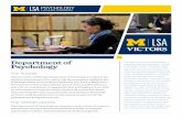 Department of Psychology - College of LSA · Department of Psychology the power The University of Michigan Department of Psychology is ranked in the top three departments in the nation,