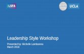 Leadership Style Workshop - LSFAlsfaatucla.weebly.com/uploads/4/7/9/8/47980485/leadership_present… · Leadership Style Workshop : The Situational Leader : 14 : Leadership Style