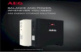 BALANCE AND POWER, WHENEVER YOU NEED€¦ · BALANCE AND POWER, WHENEVER YOU NEED AEG ENERGY STORAGE SOLUTIONS PD201905 EN AEG STORAGE SOLUTIONS V1.1 . Enjoy the freedom from a solar
