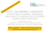 ETCC QUARTERLY MEETING · ETCC QUARTERLY MEETING: CRUNCHING NUMBERS, SHRINKING MEGAWATTS: MAKING DATA CENTERS MORE ENERGY EFFICIENT December 7, 2016 UC Davis, Activities and Recreation