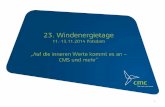 Hier steht der Titel der Präsentationarchiv.windenergietage.de/WT23/23WT1211_F9_1000_CMC.pdf · Measurement and evaluation ot the mechanical vibration ot wind energy turbines and