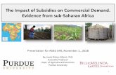 The Impact of Subsidies on Commercial Demand. …shivelyg/agec640/Wk11-Nov01...The Impact of Subsidies on Commercial Demand. Evidence from sub-Saharan Africa Presentation for AGEC