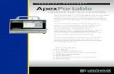 Datasheet ApexPortable update... info@golighthouse.com 1-800 945 5905 (Toll free) 1-541 770 5905 (Outside of USA) Apex Portable Airborne Particle Counters Features ApexP3 ApexP5 Minimum