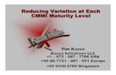 Reducing Variation at Each CMMI Maturity Level · Reducing Variation at Each CMMI Maturity Level Tim Kasse Kasse Initiatives LLC +1 – 972 - 987 - 7706 USA +49 (0) 7721 - 407 - 851