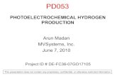 PHOTOELECTROCHEMICAL HYDROGEN PRODUCTION · 2010-06-24 · Overview poster #PD053 Progress in the Study of Amorphous Silicon Carbide as a Photoelectrode in Photoelectrochemical Cells