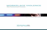 WORKPLACE VIOLENCE€¦ · WORKPLACE VIOLENCE - RISK ASSESSMENT PROCESS X Table of ... Are security guards located in reception and waiting areas? Is the reception desk equipped with