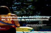 Guidelines for Reopening BC Pools & Waterfronts...in the swimming pool remain free from harm. While providing safety supervision lifeguards must be on the pool deck, vigilant, and