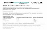 VIOLIN - Youth Symphony of Kansas City · Symphony 10- 12 IV OR V-Judges score audition performances and recommend ensemble placement based on such areas as tone quality, pitch accuracy,