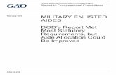 GAO-16-239, MILITARY ENLISTED AIDES: DOD's Report Met Most ... · February 2016. MILITARY ENLISTED AIDES . DOD's Report Met Most Statutory Requirements, but Aide Allocation Could