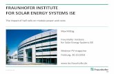 Fraunhofer Institute for Solar Energy systems ISE€¦ · The impact of half cells on module power and costs FRAUNHOFER INSTITUTE FOR SOLAR ENERGY SYSTEMS ISE Max Mittag Fraunhofer