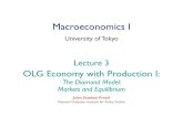 Macroeconomics I - GRIPSjulen/teaching/macro1_13/todai... · Macroeconomics I University of Tokyo OLG Economy with Production I: The Diamond Model: Markets and Equilibrium Julen Esteban-Pretel