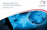Antwerp Space N.V. Company Presentation€¦ · Company Presentation | AS-PRE-140237-03-01 | Nov, 2016 | page 2 Antwerp Space N.V. Overview ... *ISS: International Space Station *ADS-B: