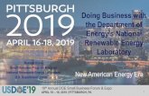 Doing Business with the Department of Energy’s National Renewable Energy … · 2019-05-03 · 18th Annual DOE Small Business Forum & Expo APRIL 16 – 18, 2019 | PITTSBURGH, PA