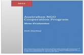 Australian NGO Cooperation Program · Meta-Evaluation. Deb Hartley . The views expressed in this report are those of the author and not necessarily ... a theory of change and intended