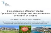 Biomethanation of tannery sludge: Optimisation of initial ... · Biomethanation of tannery sludge: Optimisation of initial pH and temperature and evaluation of kinetics A.B Mpofuab,