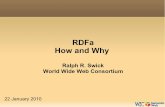 RDFa How and Why5 Special-purpose “smart” portals Various types of “portals” are created (for a journal on-line, for a specific area of knowledge, for specific communities,