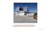 Undergraduate Studies Department of Astronomy · 2015-08-11 · which operates modern 3.5-meter and 0.9-meter telescopes at Kitt Peak, about 50 miles southwest of Tucson, Arizona.