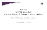 Phoenix METRO Light Rail Trends Future Update · Phoenix METRO Light Rail Current Trends & Future Projects Update PlanPHX Leadership Committee December 12, 2012