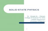 SOLID STATE PHYSICS - University of Babylon · 2016-02-28 · What is solid state physics? - Solid state physics, also known as condensed -matter physics, is the study of the behaviour