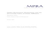 Online Reputation Mechanisms and the Decreasing …Online Reputation Mechanisms and the Decreasing Value of Chain Aﬄiation BrettHollenbeck∗ June15,2017 Abstract This paper investigates