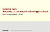 Insider tips: Secrets of an award-winning intranet. · Insider tips: Secrets of an award-winning intranet. Case study: Verizon’s About You Portal ... & mobile experience. ... journey.