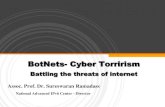 BotNets- Cyber Torrirism - AFRINIC · Page 6 Botnet originator (bot herder, bot master) starts the process•Bot herder sends viruses, worms, etc. to unprotected PCs » Direct attacks