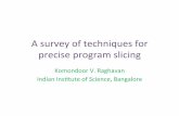 Asurveyoftechniquesfor preciseprogramslicing · A"survey"of"techniques"for" precise"program"slicing" KomondoorV. Raghavan" Indian"Ins