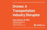 Drones: A Transportation Industry DisruptorTALKING POINTS The topics we will be addressing within the presentation. 1. History 2. Part 107 3. Drone Use 4. Drone Features 5. Data Processing