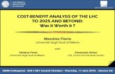 COST-BENEFIT ANALYSIS OF THE LHC TO 2025 AND …...COST-BENEFIT ANALYSIS OF THE LHC TO 2025 AND BEYOND: Was it Worth it ? ... of research infrastructures over the time horizon 𝒯