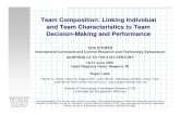 Prof. Karcher Team Composition: Linking Individual Prof ... · and Team Characteristics to Team Decision-Making and Performance 12th ICCRTS International Command and Control Research