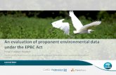 An evaluation of proponent environmental data under the ... EPBC Proponent Data - Final Repآ  An evaluation