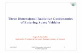 Three Dimensional Radiative Gasdynamics of Entering Space ...users.ba.cnr.it/imip/cscpal38/capitelli2011/pdf/monday_4th/Surzhiko… · Three Dimensional Radiative Gasdynamics of Entering