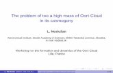 The problem of too a high mass of Oort Cloud in its …lal.univ-lille1.fr/talks-oortws2011/LN.pdflower actual ﬂux of new comets and, consequently, a lower OC population L. Neslušan