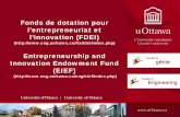 Fonds de dotation pour l’entrepreneuriat et l’innovation ... · Présentation aux étudiants / Presentation to Students. Activités supportées par le FDEI / Initiatives supported